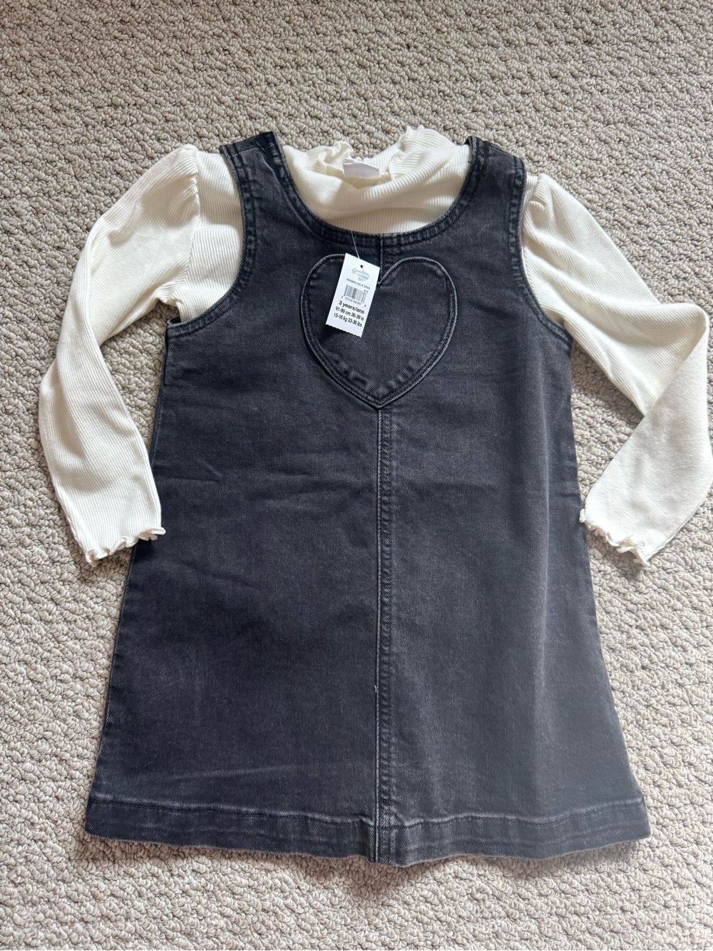 BNWT Black Heart Pinafore Dress